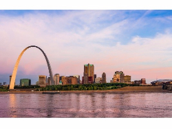 The Mississippi river and The Arch in St. Louis.